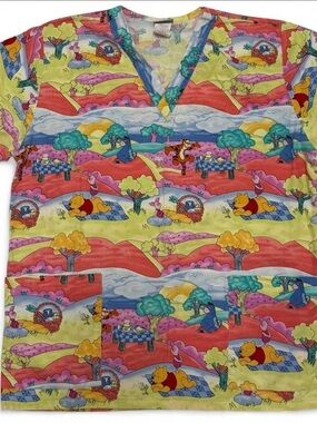 Winnie the Pooh V-Neck Scrub Top